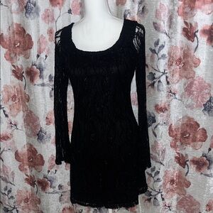 Liberty Love Lace Whimsy Long Sleeve Mini Dress